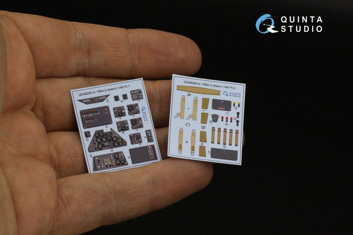Quinta Studio QD48289 Ar 196A-3 3D-Printed &amp;amp; coloured Interior on decal paper (Italeri) 1/48 – imagen 3