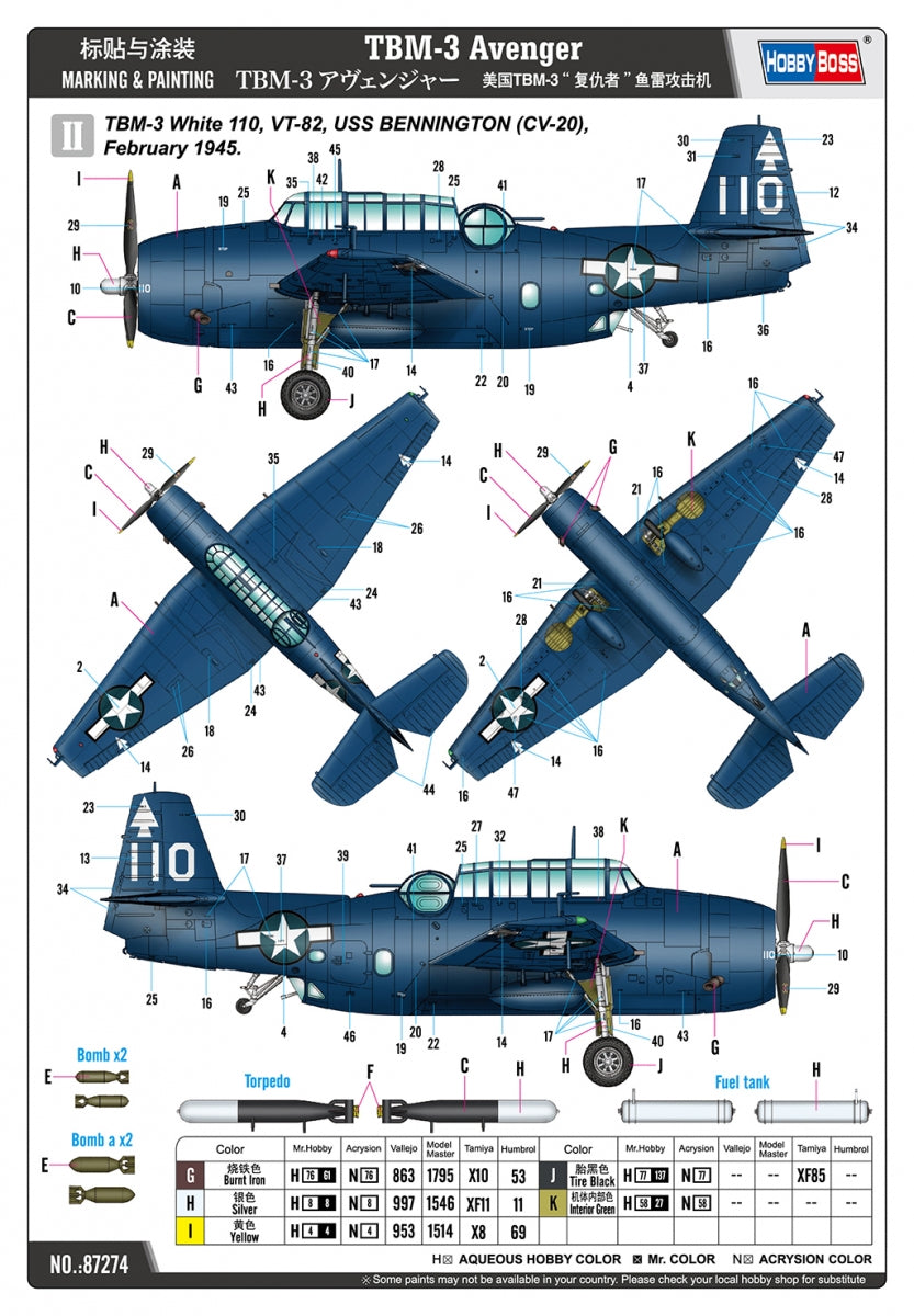 Hobby Boss 87274 TBM-3 Avenger 1/72 – image 6