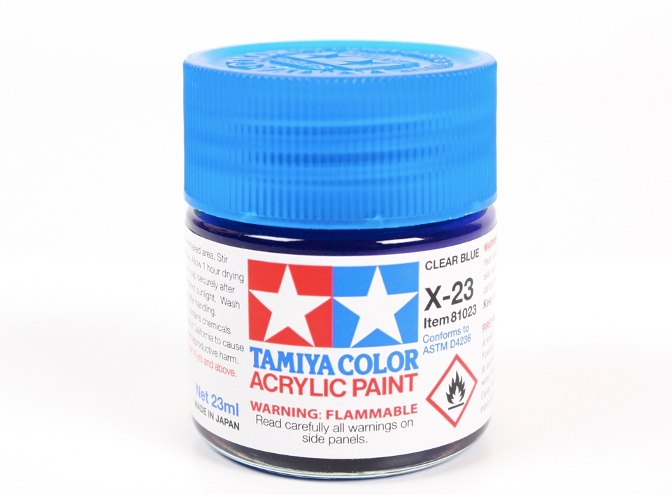 Tamiya 81023 Acryl X-23 Clear Blue 23ml – immagine 3