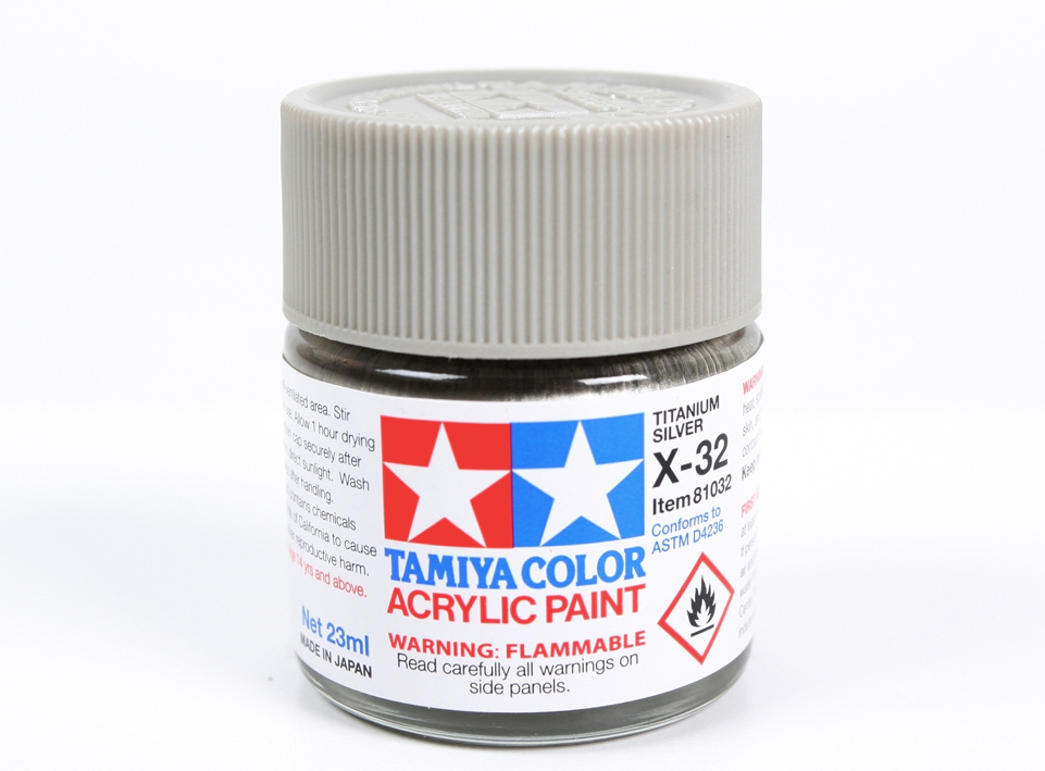 Tamiya 81032 Acryl X-32 Titanium Silver 23ml – immagine 2