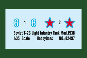 Hobby Boss 82497 Soviet T-26 Light Infantry Tank Mod.1938 1/35 – immagine 3