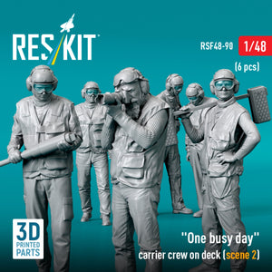 RESKIT RSF48-0090 &amp;quot;One busy day&amp;quot; carrier crew on deck (scene 2) (6 pcs) (3D Printed) 1/48 – image 2