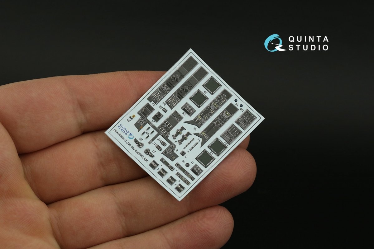 Quinta Studio QDS-48362 AH-64D 3D-Printed &amp;amp; coloured Interior on decal paper (Hasegawa) (Small version) 1/48 – Bild 3