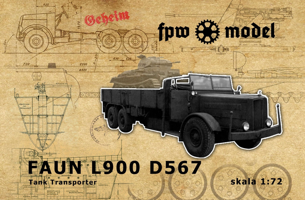 FPW Model 72003 Faun L900 Tank Transporter (otwarta kabina WH) 1/72