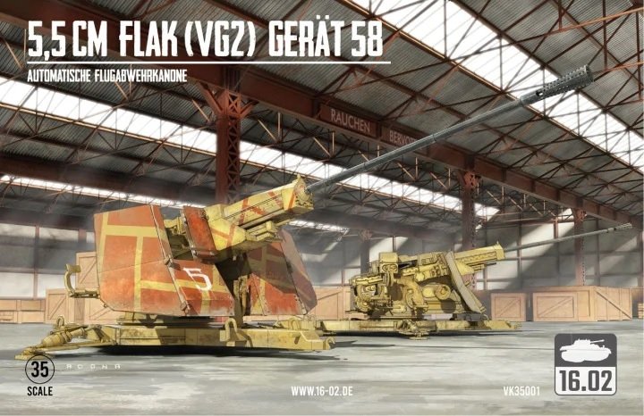 16.02 VK35001 5,5cm Flak (VG2) Gerät 58 Automatische Flugabwehrkanone 1/35