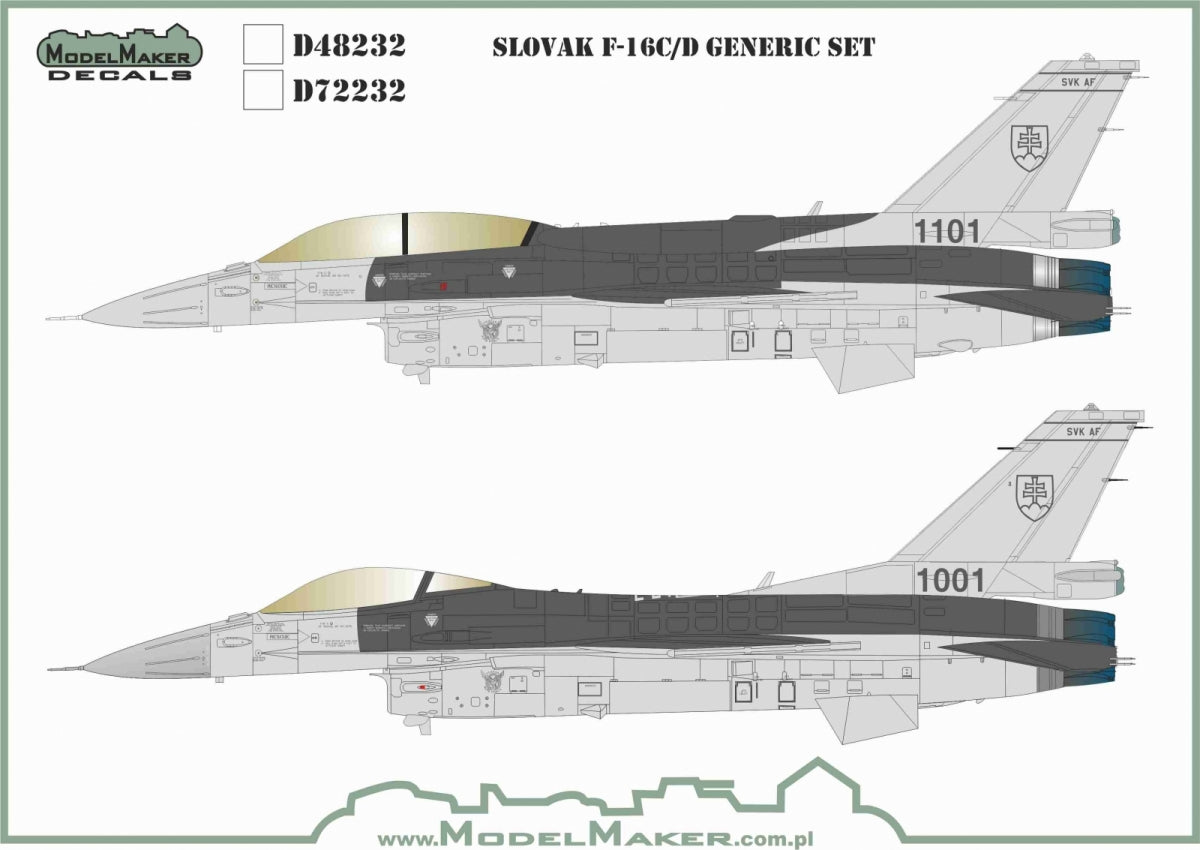 ModelMaker Decals D48232 Slovak F-16C/D generic set 1/48 – zdjęcie 2