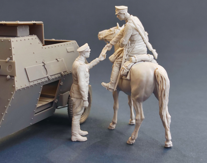 Copper State Models F35-032 Automobile russe impériale, peloton de mitrailleuses, officier d&amp;#39;ordonnance transmettant un ordre, échelle 1/35 – image 2