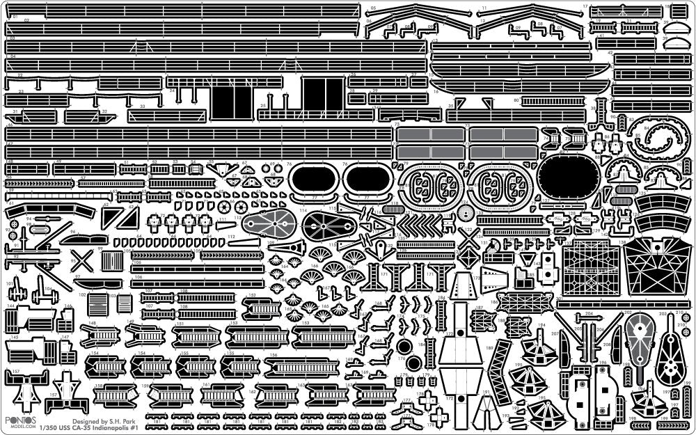 Pontos 35017F1 USS CA-35 Indianapolis 1945 Detail Up Set 1/350 – Bild 12