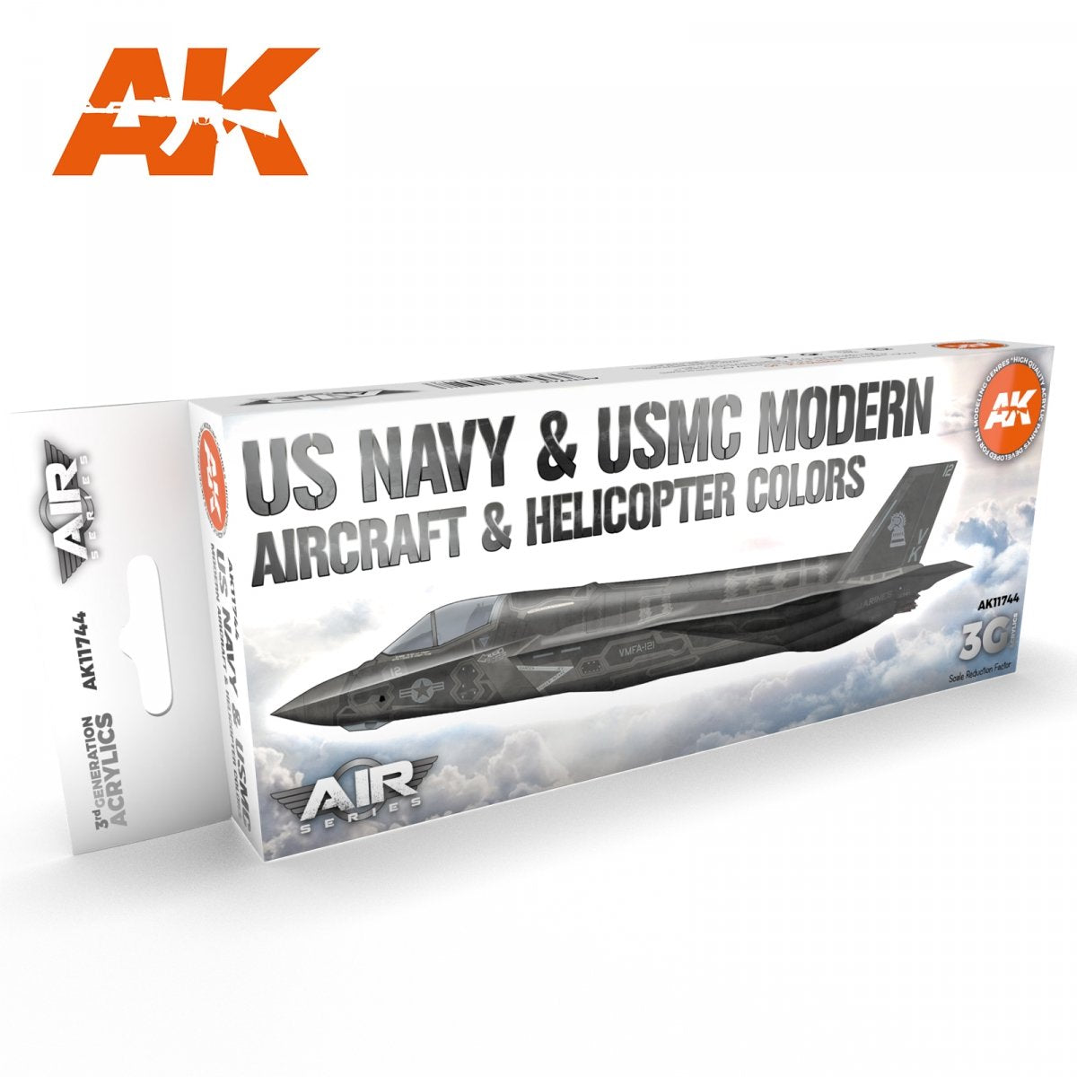 AK Interactive AK11744 US NAVY & USMC MODERN AIRCRAFT & HELICOPTER COLORS 8x17 ml