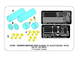 Aber 16069 GERMAN MEDIUM TANK Pz.Kpfw. IV, Ausf.H (Sd.Kfz. 161/2) Vol.10 - Air filters 1/16 – immagine 15