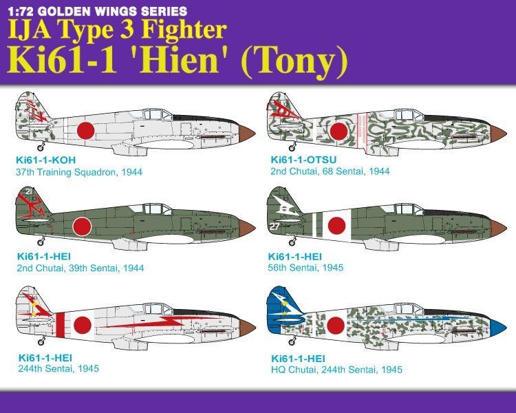 Dragon 5028 IJA Type 3 Fighter Ki61-1 &amp;#39;Hien&amp;#39; (Tony) 1/72 – imagen 3