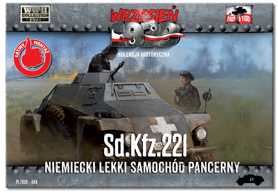 First to Fight PL048 Niemiecki Lekki Samochód Pancerny Sd.Kfz.221 1/72 – imagen 2
