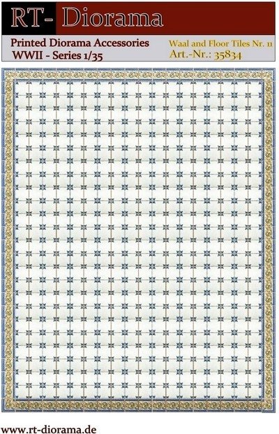 RT-Diorama 35834 Printed Accessories: Wall and Floor Tiles No.11 1/35