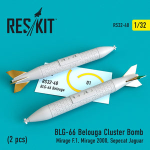RESKIT RS32-0048 BLG-66 BELOUGA CLUSTER BOMBS (2PCS) 1/32