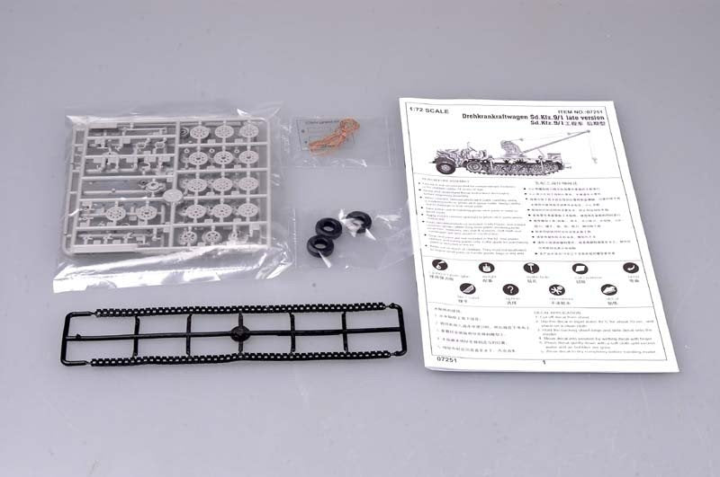 Trumpeter 07251 Drehkran 6t auf Zugkraftwagen 18t (Sd.kfz.9/1) 1/72 – Bild 3