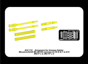 Aber A32112 Armement pour chasseur allemand Me 109E-3 à E-9 (1/32) – image 5