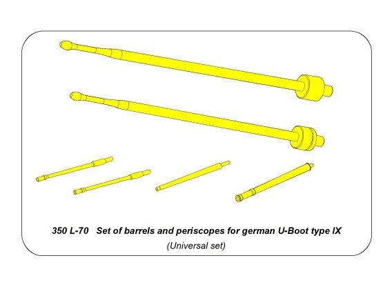 Aber 350L-70 Zestaw luf i peryskopów do typ IX 1/350 – imagen 2