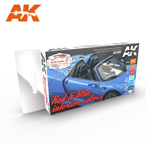 AK Interactive AK9030 RED &amp;amp; BLUE INTERIOR COLORS (6x17ml)