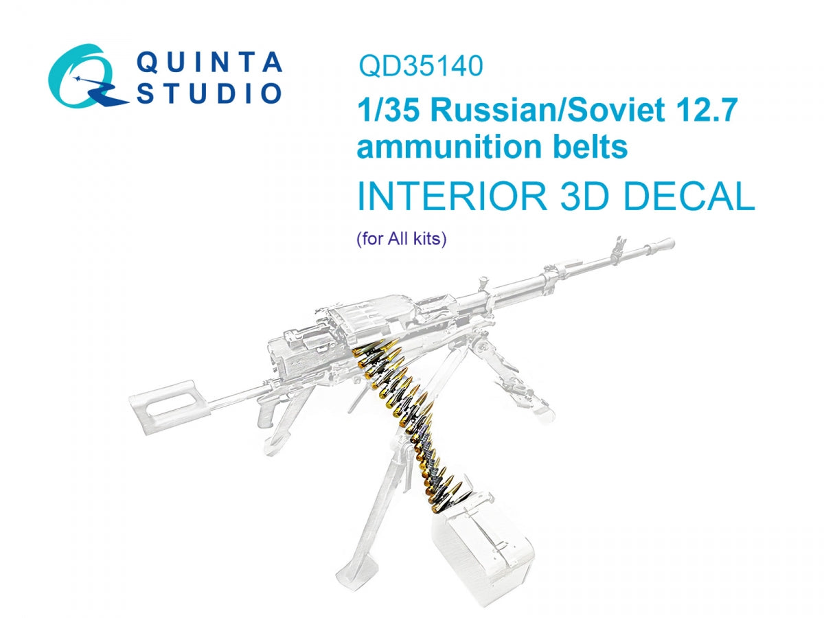 Quinta Studio QD35140 Bandes de munitions soviétiques-russes de calibre 12,7 (Tous les kits) 1/35