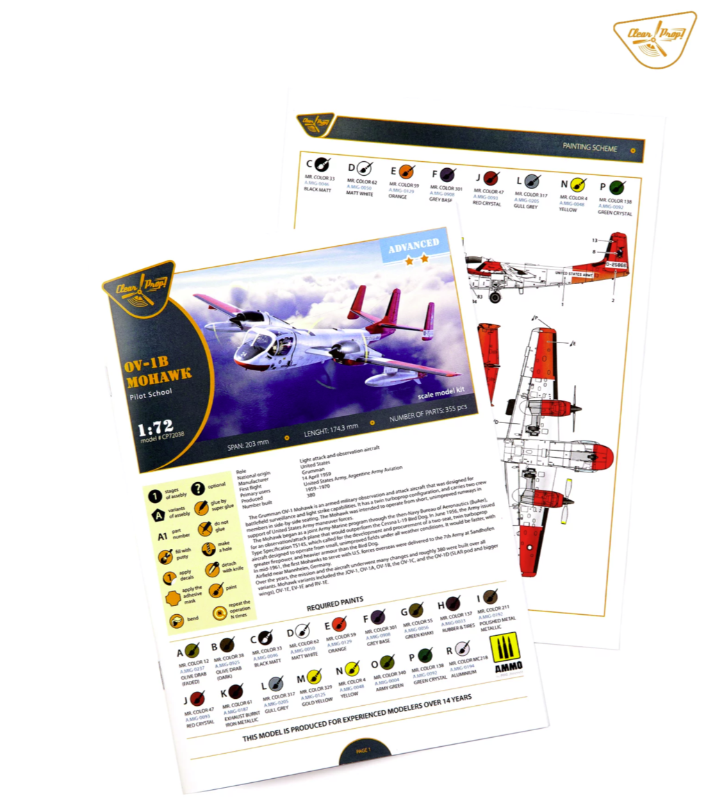 Clear Prop! CP72038 OV-1B Mohawk « École de pilotage » KIT AVANCÉ 1/72  – image 26