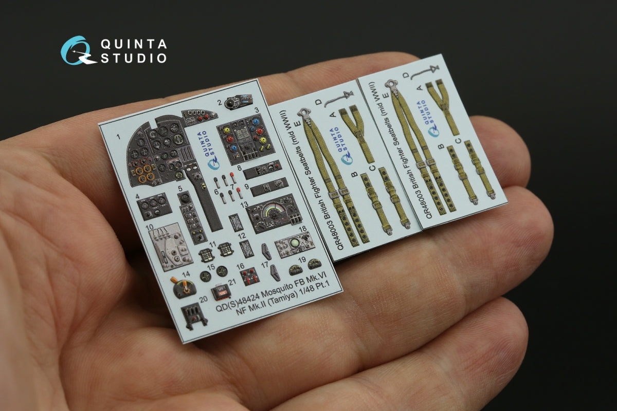 Intérieur coloré imprimé en 3D sur papier décalcomanie pour le Mosquito FB Mk.VI/NF Mk.II (Tamiya) - Quinta Studio QD48424 - Échelle 1/48 – image 8