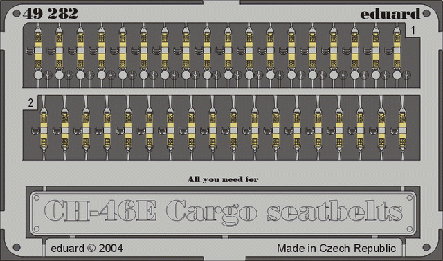 Eduard 49282 CH-46E/D ceintures de sécurité type cargo 1/48 Academy 