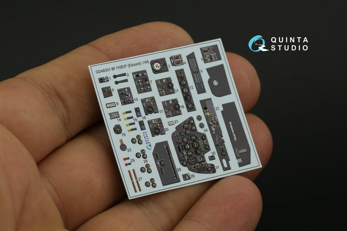 Quinta Studio QD48301 Bf 110E/F 3D-Printed &amp;amp; coloured Interior on decal paper (Eduard) 1/48 – zdjęcie 12