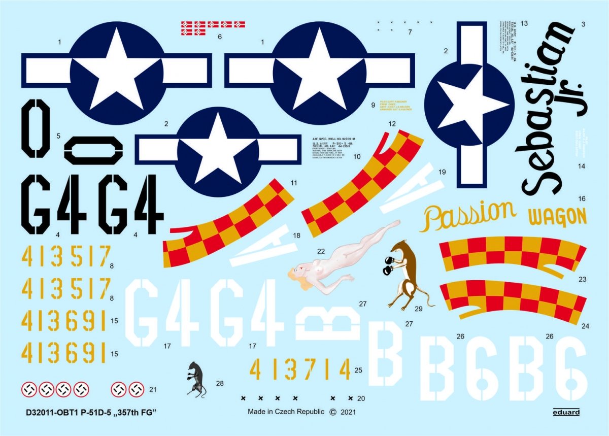 Eduard D32011 P-51D-5 "357th FG" TAMIYA/REVELL 1/32