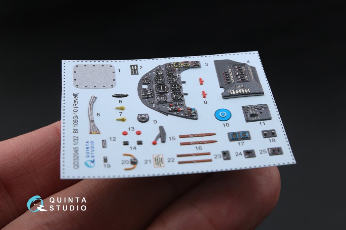 Quinta Studio QD32045 Bf 109G-10 3D-Printed &amp;amp; coloured Interior on decal paper (for Revell kit) 1/32 – Bild 4