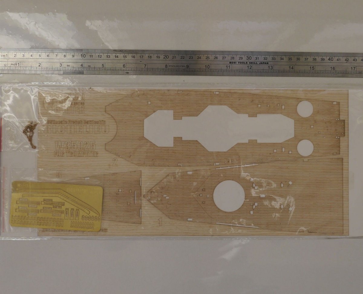 Wood Hunter W35025 Wood deck French Richelieu for Trumpeter 1/350 – Bild 2