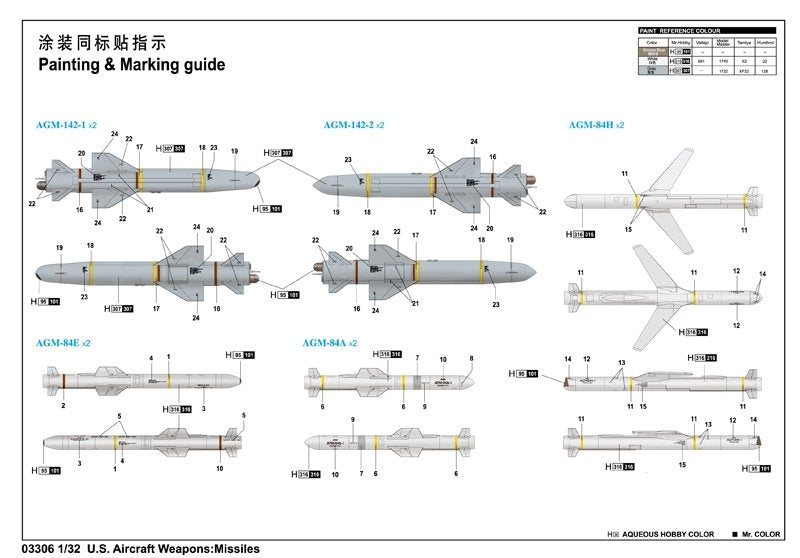 Trumpeter 03306 US Aircraft Weapons: Missiles 1/32 – Bild 3