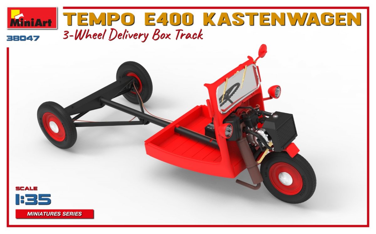 MiniArt 38047 TEMPO E400 KASTENWAGEN 3-WHEEL DELIVERY BOX TRACK 1/35 – Bild 9