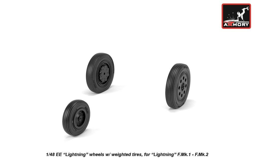 Armory Models AW48407 EE Lightning wheels w/ weighted tires, early 1/48 – Bild 2