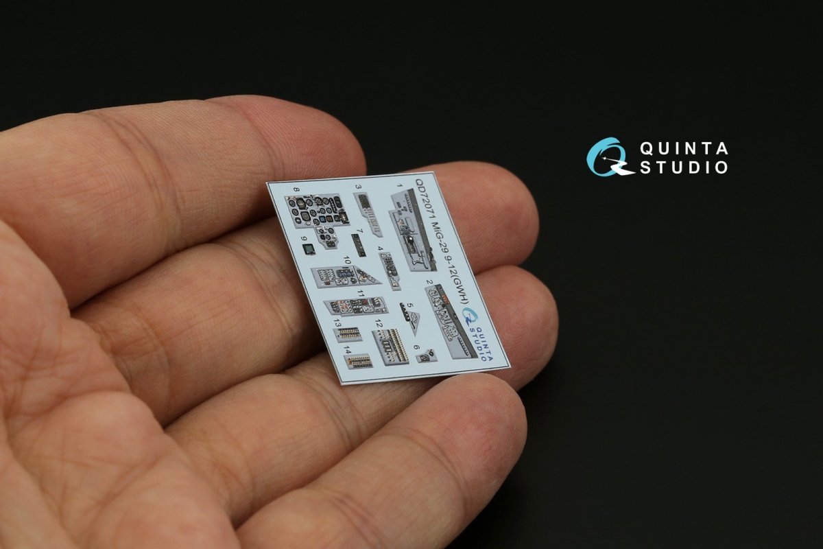 Quinta Studio QD72071 MiG-29 9-12 3D-Printed &amp;amp; coloured Interior on decal paper (GWH) 1/72 – Bild 3