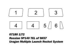 Trumpeter 07180 Russian 9P140 TEL of 9K57 Uragan Multiple Launch Rocket System 1/72 – zdjęcie 4