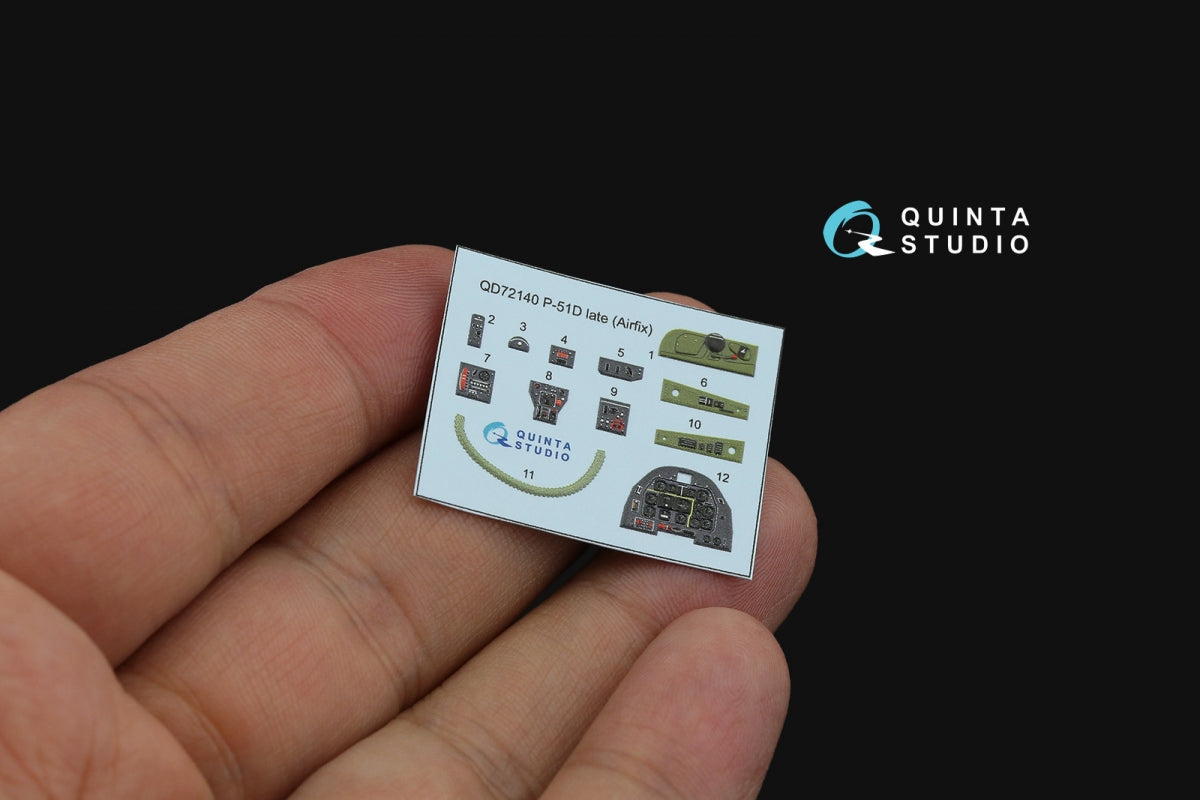 Quinta Studio QD72140 P-51D late 3D-Printed coloured Interior on decal paper (Airfix) 1/72 – Bild 3