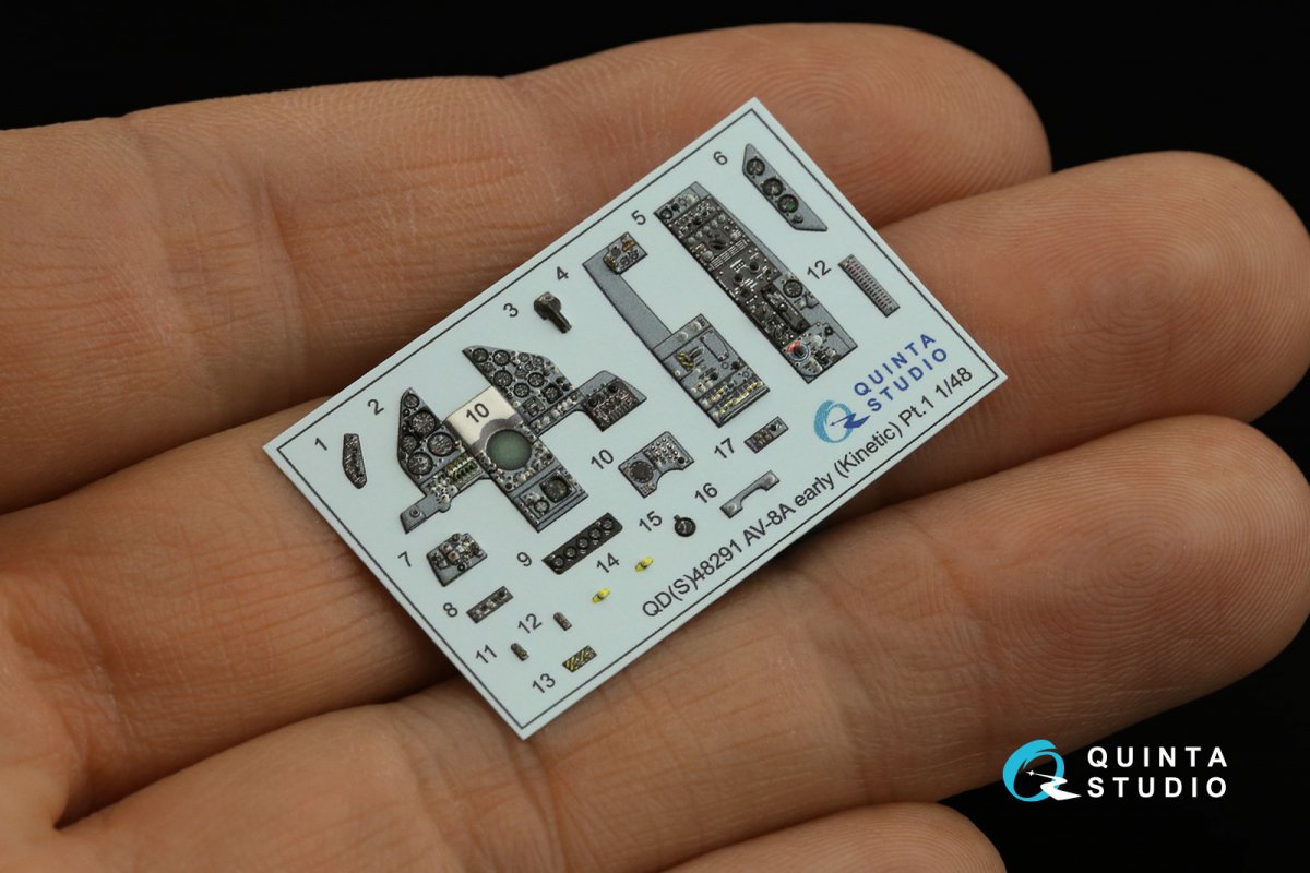 Quinta Studio QDS-48291 AV-8A Early 3D-Printed &amp;amp; coloured Interior on decal paper (Kinetic) (Small version) 1/48 – imagen 5