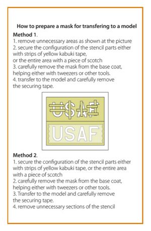 Clear Prop! CPA48068 F-86A pre-cut patterns for numbers and letteringpainting mask on &amp;quot;yellow kabuki paper&amp;quot; for CP4824 kit 1/48 – Bild 3