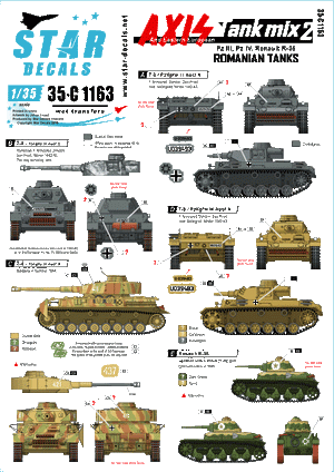 Star Decals 35-C1163 Axis Tank Mix # 2. Romanian tanks 1/35