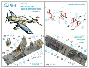 Quinta Studio QD32090 Ju 87B-2/R-2 3D-Printed &amp;amp; coloured Interior on decal paper ( Trumpeter ) 1/32 – imagen 2