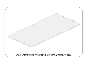 Aber PS-6 Płyty z białego polistyrenu 195 x 315 x 2,00 po 1 szt. / Polystyrene plates 195 x 315 x 2,00 mm x 1 pcs. – Bild 2