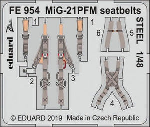Eduard FE954 MiG-21PFM seatbelts STEEL 1/48 EDUARD