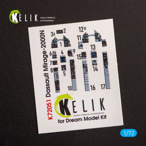 Kelik K72051 Mirage - 2000N - interior 3D decals for Dream Model kit 1/72