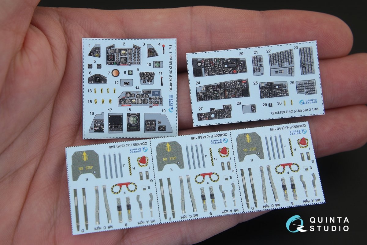 Quinta Studio QD48159 F-4C 3D-Printed &amp;amp; coloured Interior on decal paper (for ZM SWS kit) 1/48 – imagen 2