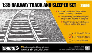 Sabre 35B06-B RAILWAY TRACK AND SLEEPER SET (4 PCS - Length 71.42 cm) 1/35