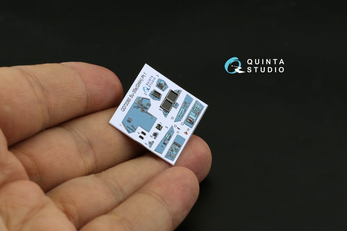 Quinta Studio QD72060 Su-35S 3D-Printed &amp;amp; coloured Interior on decal paper (GWH) 1/72 – immagine 3