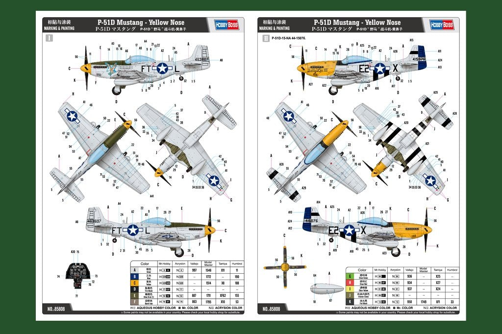 Hobby Boss 85808 North-American P-51D Mustang Yellow Nose 1/48 – image 4