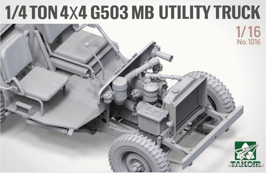Takom 1016 1/4 ton 4×4 G503 MB Utility Truck ( Jeep Willys ) 1/16 – immagine 2