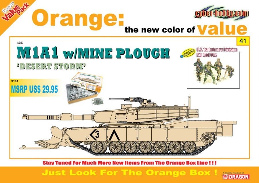Cyber Hobby 9141 M1A1 w/mine plough "Desert Storm" 1/35