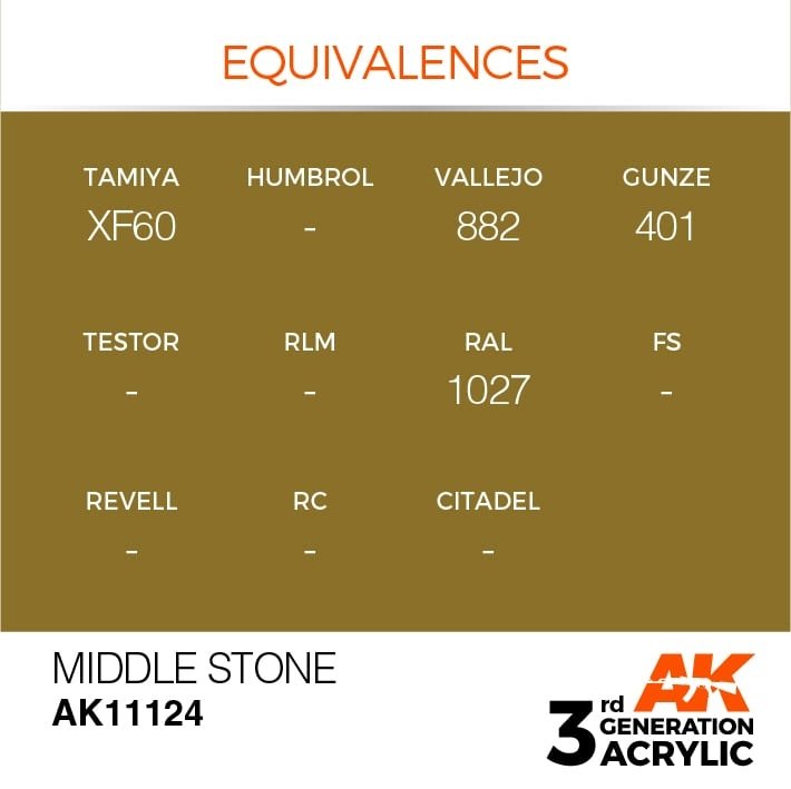 AK Interactive AK11124 MIDDLE STONE – STANDARD 17ml – image 3